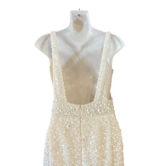 Jane Hill Billie Elegant White Sequined  Wedding Dress Sz 11 - Picture 9 of 13